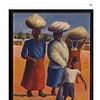 Women and Child by Gerard Sekoto 1946 Painting of three women and a child, with women carrying large baskets on their heads, set outdoors in a rural setting.