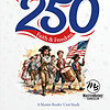 America at 250: Faith & Freedom Illustration of children dressed as American colonists marching with a flag and drum, celebrating 250 years of American history and values.
