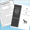 Slide1 Image of a homeschool reading worksheet and a book titled 'A Dusty Donkey Detour' by Mike Nawrocki, used for homeschooling activities.