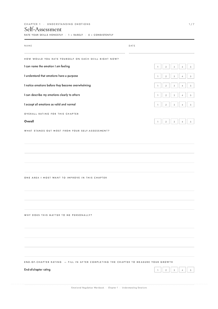 page-05 Homeschool Resource Co. educational materials for self-assessment and emotional understanding in homeschooling.