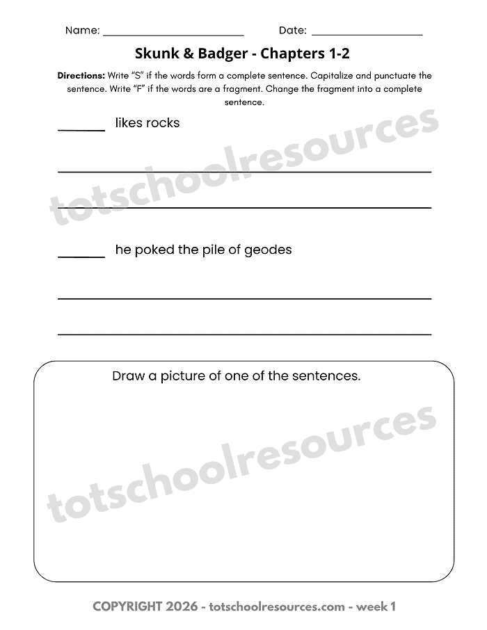 Homeschool Resource Co. Educational Image Educational worksheet for homeschooling with science and reading activities for kids.