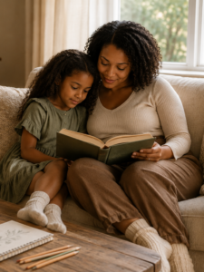 Mother and Daughter Reading Living Books