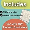 Homeschool Map and Curriculum Resources Homeschool resource image showing maps and curriculum ideas for implementing Plutarch curriculum.