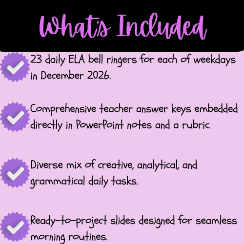 Homeschool Resource Co. offers daily ELA bell ringers, answer keys, diverse tasks, and ready-to-project slides for effective homeschooling in December 2026.