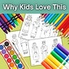 Kids Coloring and Art Supplies for Homeschooling Colorful crayons, colored pencils, and printable character coloring pages for homeschooling activities.