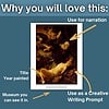 Homeschool Resource Co. Educational Image Educational image showing a classical painting with annotations for narration, creative writing, and museum viewing.