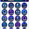Attention for Data for Money Game A portrait-format printable game sheet from Brain Rot! and Team Savv-i, titled "Attention-for-Data-for-Money Game.” The design has a bold digital gaming style using dark navy, electric blue, teal, purple, and white. Across the top, a large banner displays the game title alongside the Team Savv-i and Brain Rot! logos. A subtitle identifies the page as containing **“20 Brain Rot! Attention Tokens.”** The main area contains **20 circular tokens arranged in five rows of four**. Each token has a dotted cutting line around its edge and prominently displays the word **“ATTENTION.”** The tokens use different digital-style symbols, including large eyes, glowing spirals, lightning bolts, wireless signal towers, and luminous rings. These repeated images suggest ideas such as watching, tracking, attraction, stimulation, connectivity, and the competition for a user’s attention. The vivid neon graphics give the tokens the appearance of rewards or currency from a digital game, reinforcing the idea that human attention can have value within online platforms and the attention economy. At the bottom, a scissors icon accompanies the instruction "Cut out the tokens before play.” The page is designed as a hands-on component of a learning game in which students can physically use the tokens to explore how attention functions as something valuable that digital platforms may seek to capture, measure, and turn into data or revenue.