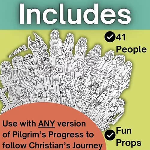 Illustration of 41 diverse people with fun props, suitable for homeschooling activities and Christian journey resources.