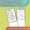 Homeschool Resource Co. Character Cards Educational character cards featuring Marcus Cato and Plato for homeschooling activities.