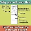 Homeschool Resource Co. Character Chart Educational character chart for homeschooling with notes, team logo, and character details for easy narration.