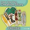 Color Your Own Creation Story Freebie Coloring pages of biblical figures Cain, Abel, Methuselah, and a tree for creating your own creation story.