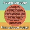 Printable Character Cards for Homeschooling Homeschool resource image showing printable character cards with a quote about visual learning for students.