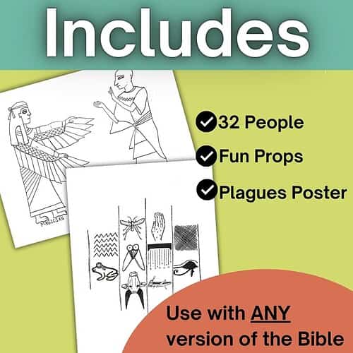 Homeschool Resource Co. offers educational resources including 32 people, fun props, and plague posters for Bible-based learning activities.