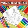 Kids' coloring pages featuring diverse characters with colored pencils and watercolor paints for homeschooling activities.