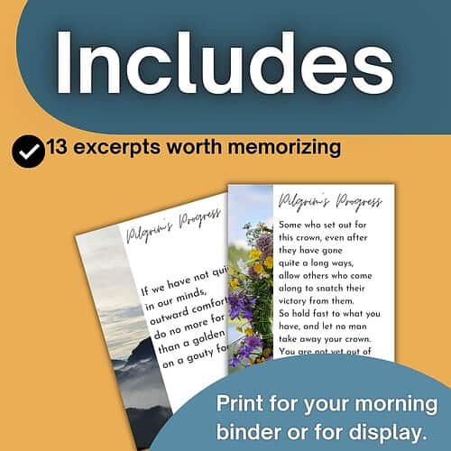 Homeschool Resource Co. promotional image showcasing printable worksheets with inspirational quotes for morning binder or display.