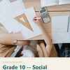 clareza-grade10-social-studies-2.jpg Homeschool student studying social studies with textbooks, notes, calculator, and geometric tools on a wooden desk.