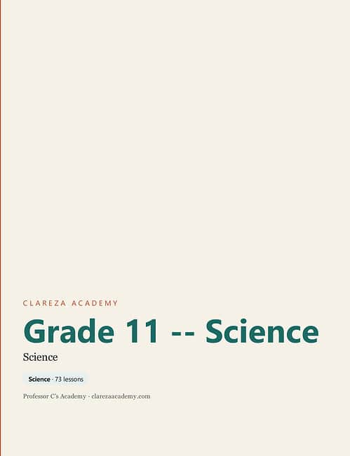 clareza-grade11-science.jpg Grade 11 Science curriculum cover from Homeschool Resource Co., featuring a clean design with the title and subject clearly displayed.