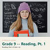 clareza-grade9-reading-1.jpg Young female student with glasses and purple beanie holding textbooks in front of a blackboard with math formulas.