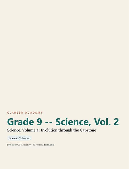 clareza-grade9-science-2.jpg Cover page of Grade 9 Science Vol. 2 textbook from Clareza Academy, featuring a clean design with the title and volume details.