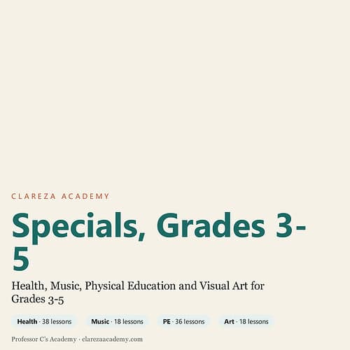Homeschool Resource Co. offers health, music, physical education, and visual art classes for grades 3-5, supporting homeschooling families with engaging curriculum options.