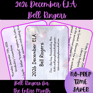 High School 2026 December ELA Bell Ringers