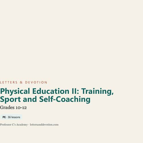 Book cover for 'Physical Education II: Training, Sport and Self-Coaching' for grades 10-12, featuring a minimalist design with text.