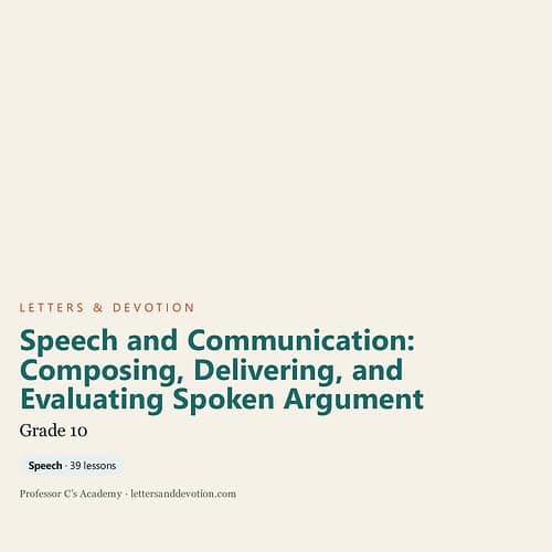 Cover image of Speech and Communication curriculum for Grade 10 by Letters & Devotion.