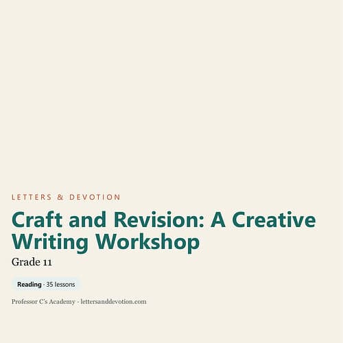 Craft and Revision: A Creative Writing Workshop for Grade 11 students, featuring engaging lessons on writing and editing.