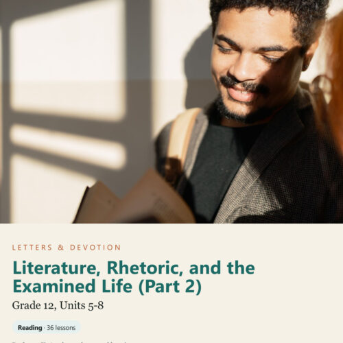 letters-devotion-g12_literature_part2.jpg Young man reading a book with sunlight casting shadows on the wall behind him, emphasizing a focused and engaging learning environment.