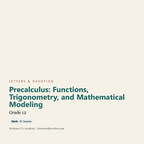 letters-devotion-g12_precalculus_functions_trigonometry_and_mathematical_modeling.jpg Precalculus textbook cover focusing on functions, trigonometry, and mathematical modeling for Grade 12 students.