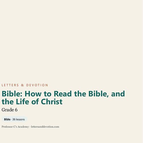 Bible reading guide for homeschool students, focusing on how to read the Bible and the life of Christ, suitable for Grade 6 students.