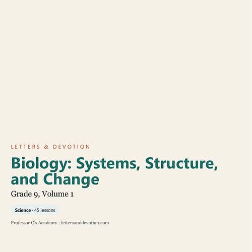 Biology textbook cover titled 'Biology: Systems, Structure, and Change' for Grade 9, Volume 1, featuring a clean design with educational focus.