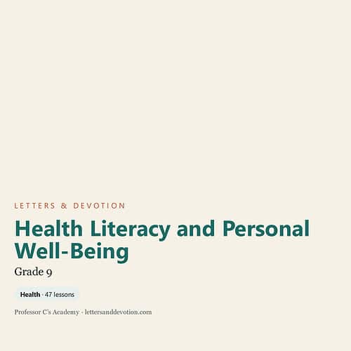 Cover of Health Literacy and Personal Well-Being Grade 9 educational resource by Homeschool Resource Co.