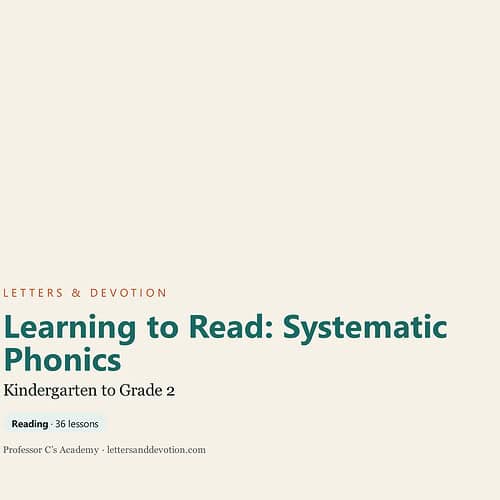 letters-devotion-gk2_learning_to_read_phonics.jpg Educational book cover titled 'Learning to Read: Systematic Phonics' for kindergarten to grade 2 students.