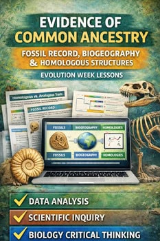 original-11567753-1.jpg Homeschool Resource Co. educational display featuring fossils, biogeography, and homologies for evolution lessons.
