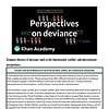 original-11949478-1.jpg Educational slide titled 'Perspectives on deviance' with diagrams and text from Khan Academy on deviance theories.