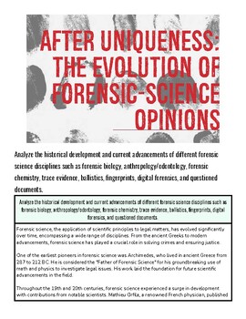 Book cover titled 'After Uniqueness: The Evolution of Forensic-Science Opinions' with red and black text on a white background.