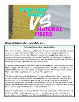 Comparison image of synthetic versus natural fibers highlighting differences for homeschooling science projects.