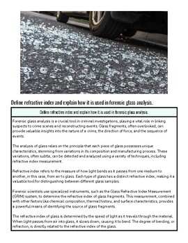 Shattered glass on the ground illustrating refraction and light bending in glass analysis.