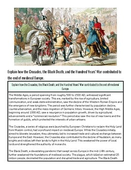 Historical painting depicting the Crusades, Black Death, and medieval Europe with knights, soldiers, and medieval figures.