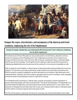 Historical painting depicting American and French revolutions with diverse figures and revolutionary symbols.