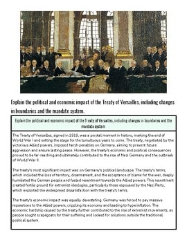 original-12182999-1.jpg Historical painting of the Treaty of Versailles signing with political leaders and officials in a grand hall.