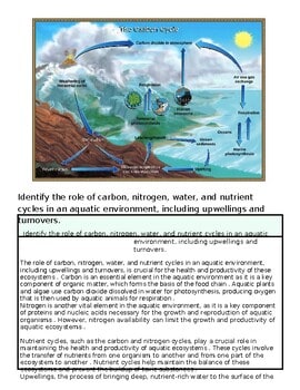Diagram illustrating the carbon cycle, showing processes like photosynthesis, respiration, and fossil fuel combustion.