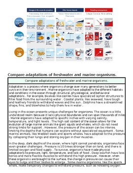 original-12260475-1.jpg Comparison chart of freshwater and marine organisms showing adaptations and differences.