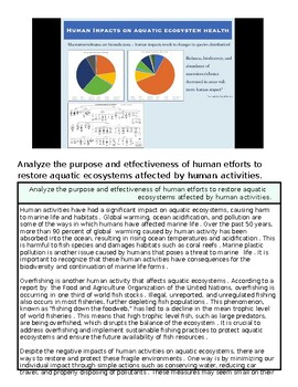 original-12260957-1.jpg Infographic on human impacts on aquatic ecosystem health with pie charts and data analysis.