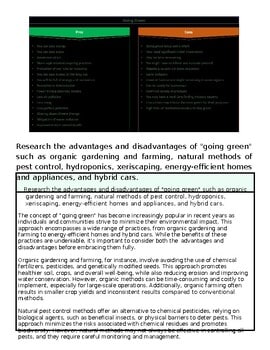 Comparison chart of organic gardening advantages and disadvantages from Homeschool Resource Co.