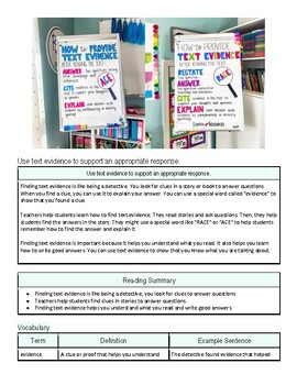 original-12475884-1.jpg Educational poster on providing text evidence for reading comprehension with colorful graphics and text.