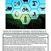 original-12518679-1.jpg Illustration of environmental, economic, and social impacts of agricultural technology advances with icons of a tractor, drone, water droplet, and plant.