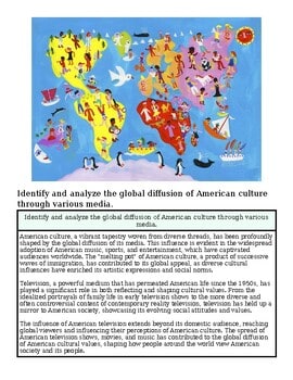 original-12587098-1.jpg Colorful world map illustrating American culture with diverse activities and symbols across continents.