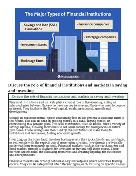 original-12604248-1.jpg Diagram illustrating major types of financial institutions including savings and loan associations, investment banks, brokerage firms, insurance companies, mortgage companies, and their roles.